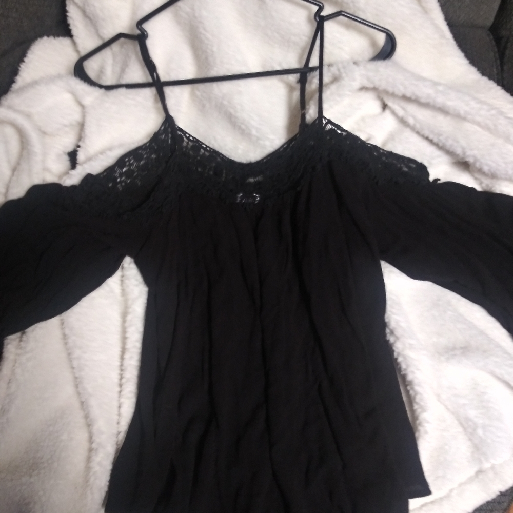 Cold shoulder lace blouse